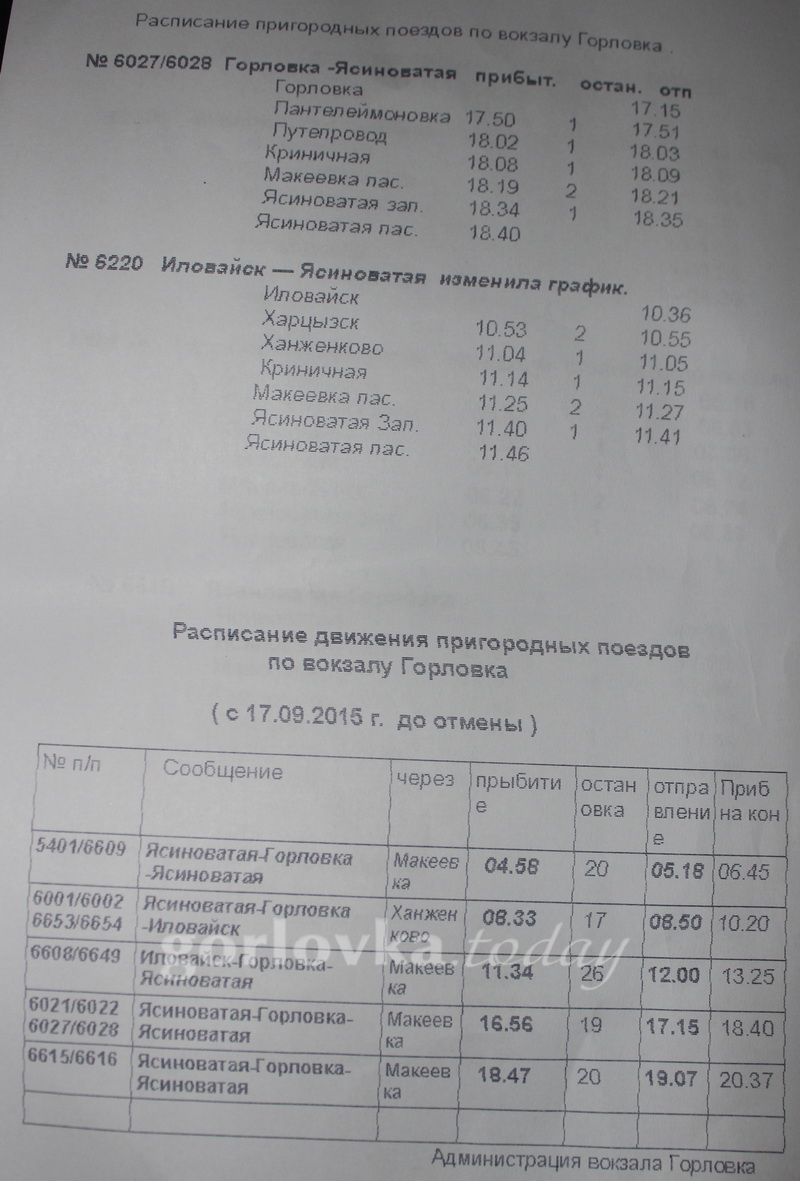 Расписание поездов