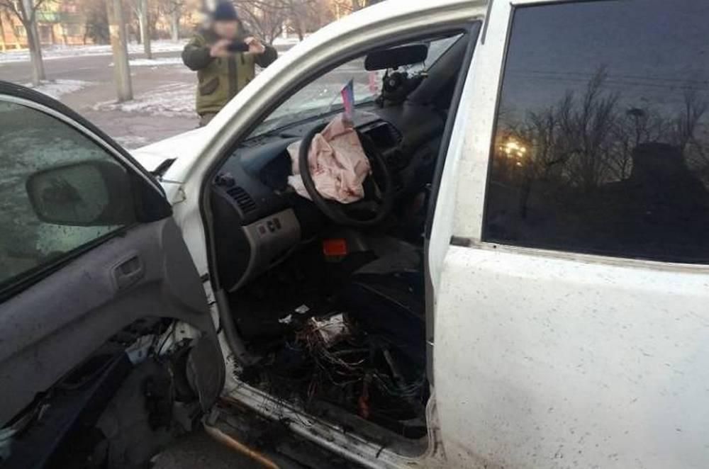 Взрыв автомобиля в Горловке