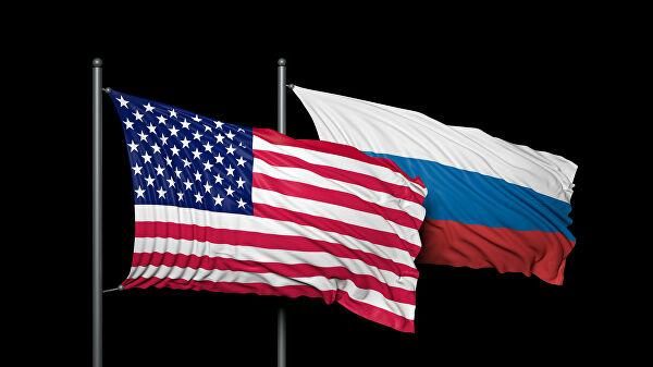 Флаг США и России