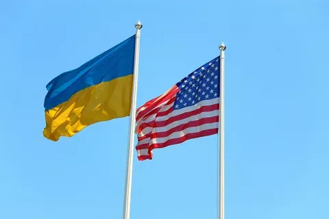 Флаг США и Украины