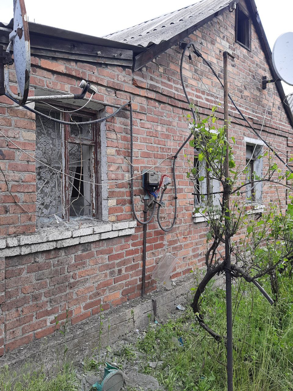 Последствия обстрела села Озеряновка